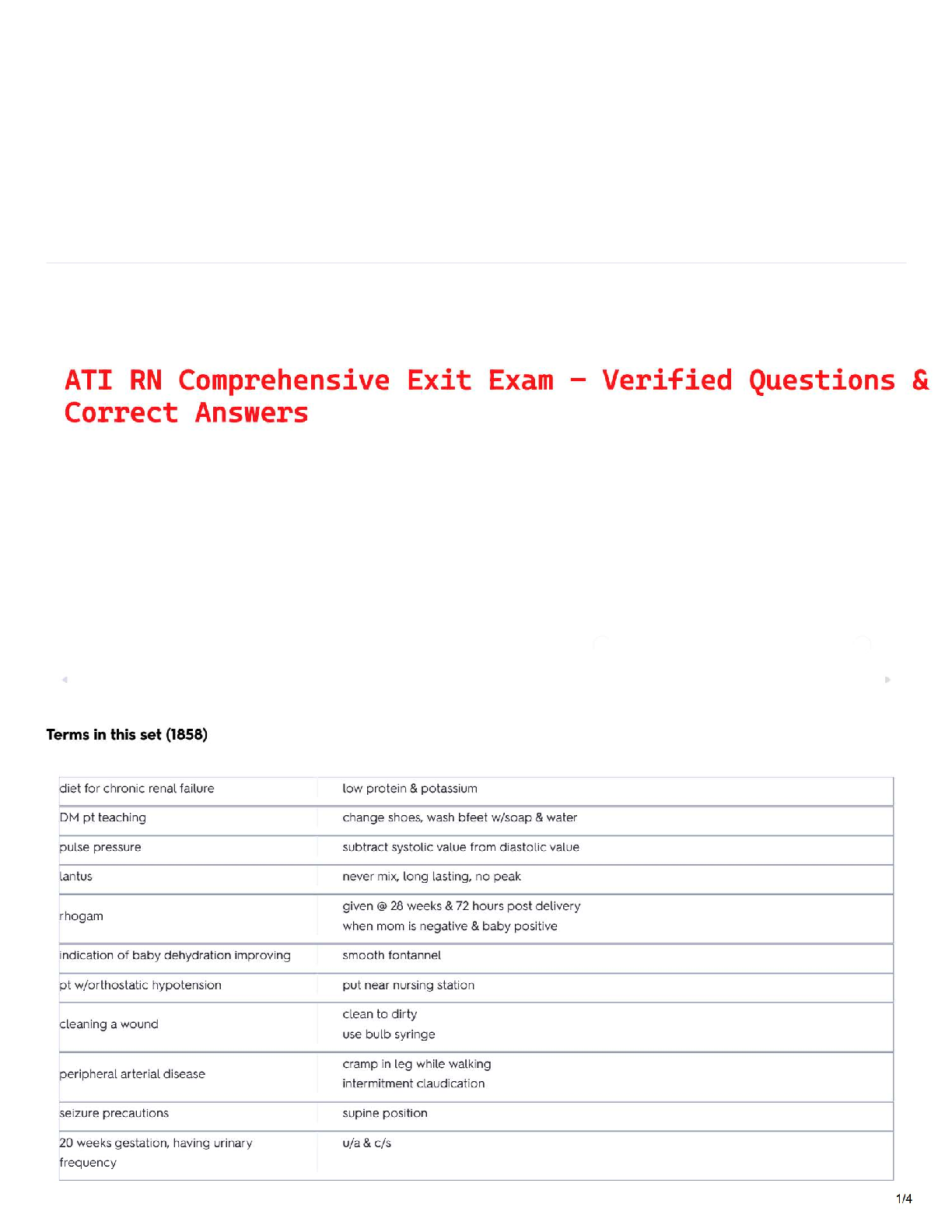 ATI RN Comprehensive Exit Exam – Verified Questions & Correct Answers