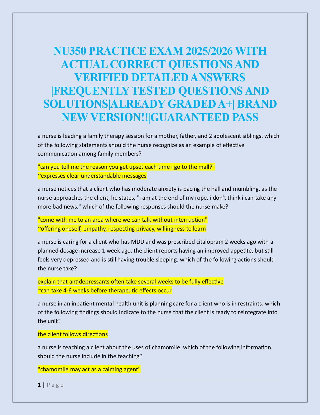 Preview image for NU350 PRACTICE EXAM 2025/2026