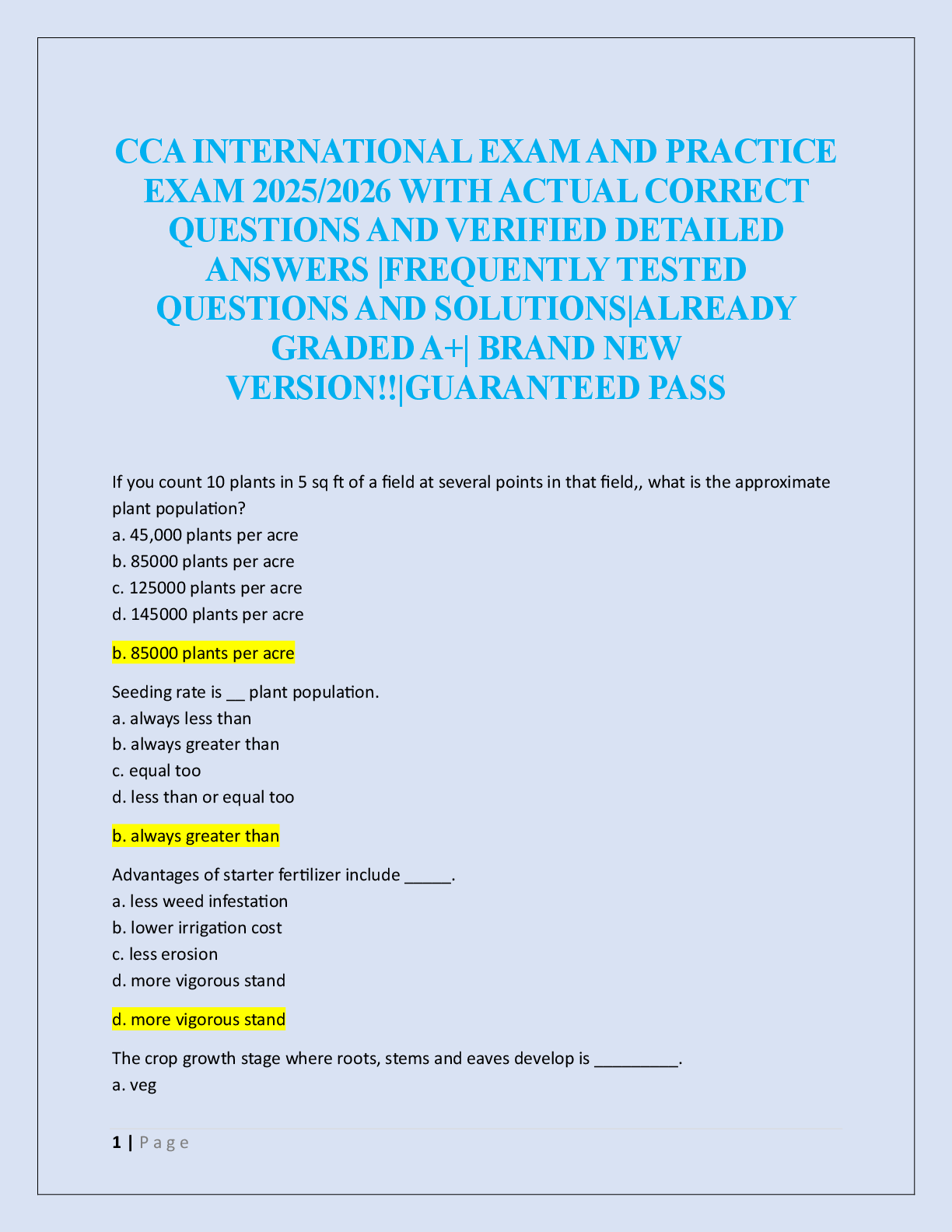 Preview image for CCA INTERNATIONAL EXAM AND PRACTICE  EXAM 2025/2026