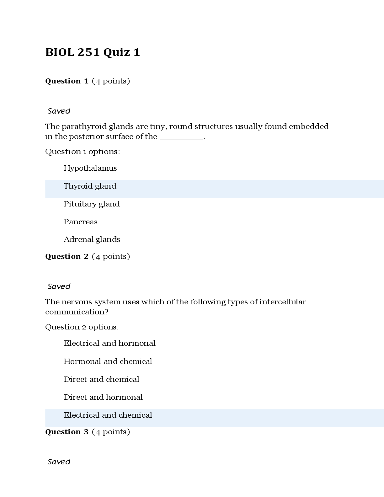 Preview image for BIOL 251 Quiz 1 | Questions and Answers | American Military University
