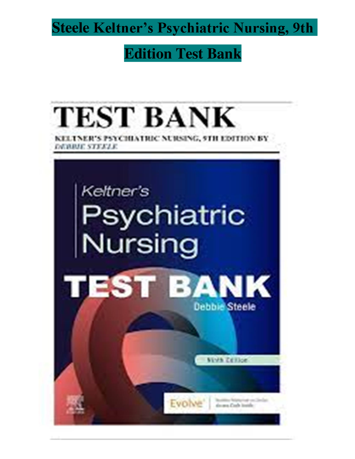 Preview image for Test Bank for Steele Keltner’s Psychiatric Nursing, 9th  Edition