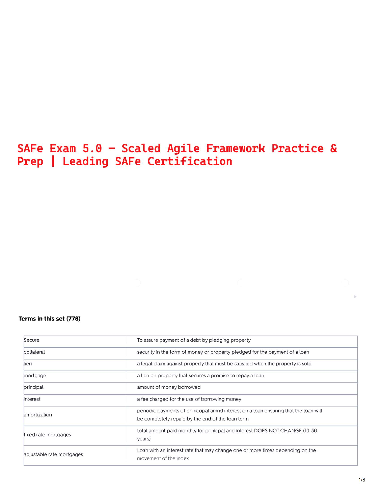 Preview of SAFe Exam 5.0 – Scaled Agile Framework Practice & Prep | Verified Questions & Answers