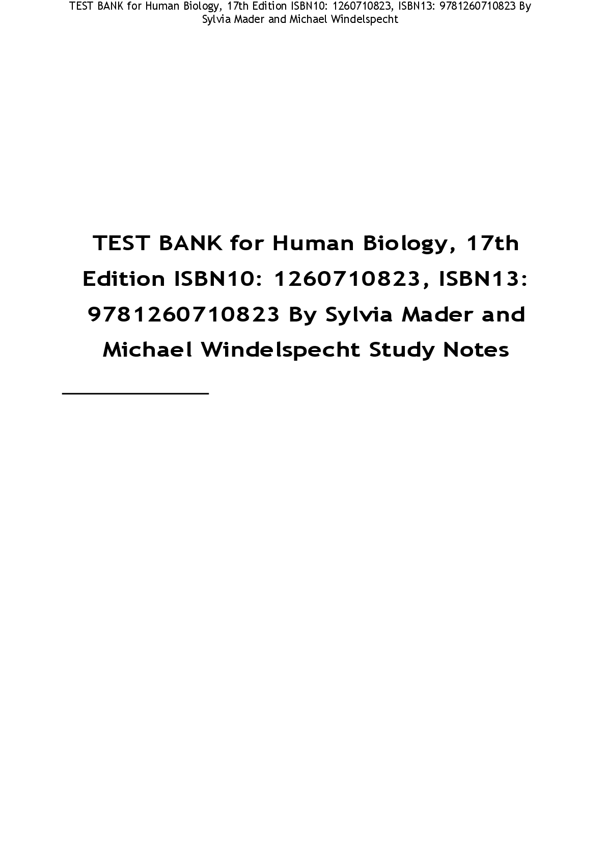 Preview image for TEST BANK for Human Biology, 17th  Edition ISBN10: 1260710823, ISBN13:  9781260710823 By Sylvia Mader and  Michael Windelspecht Study Notes