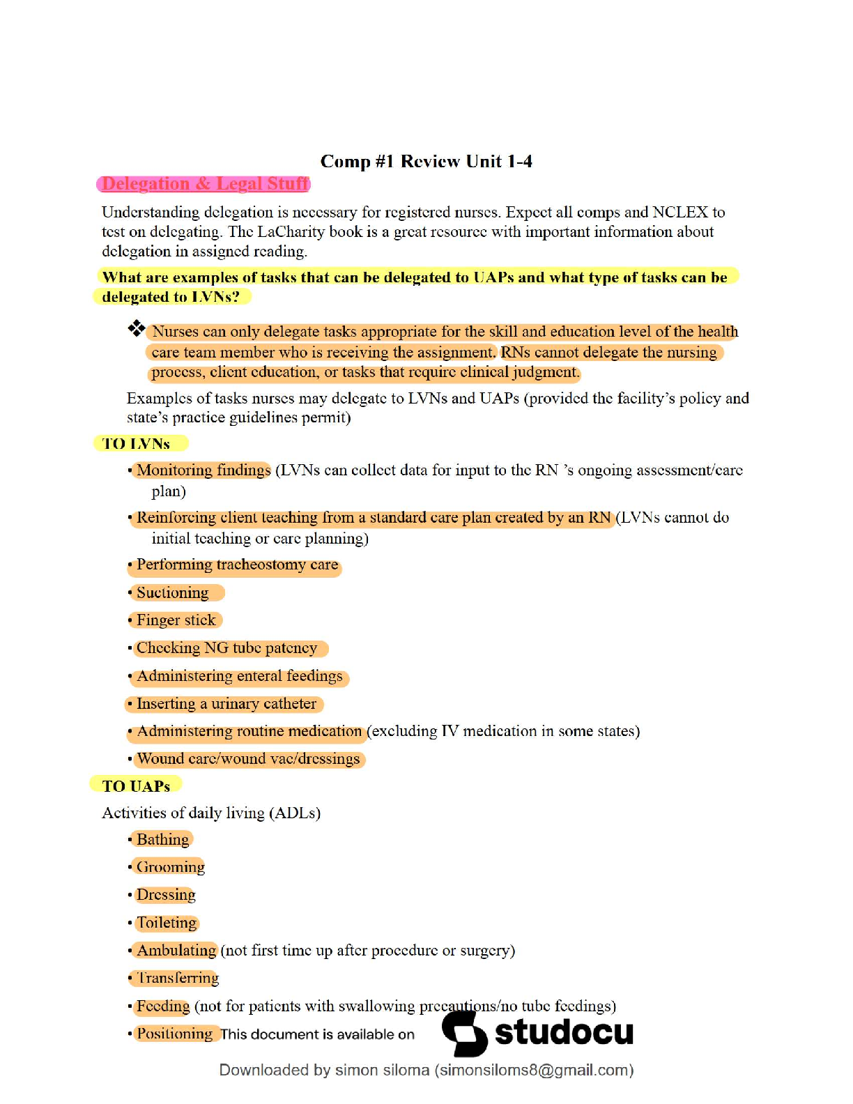 Recommended document preview for Transition to Registered Nursing Practice (NUR 283) / Study Guide / 2025 Update