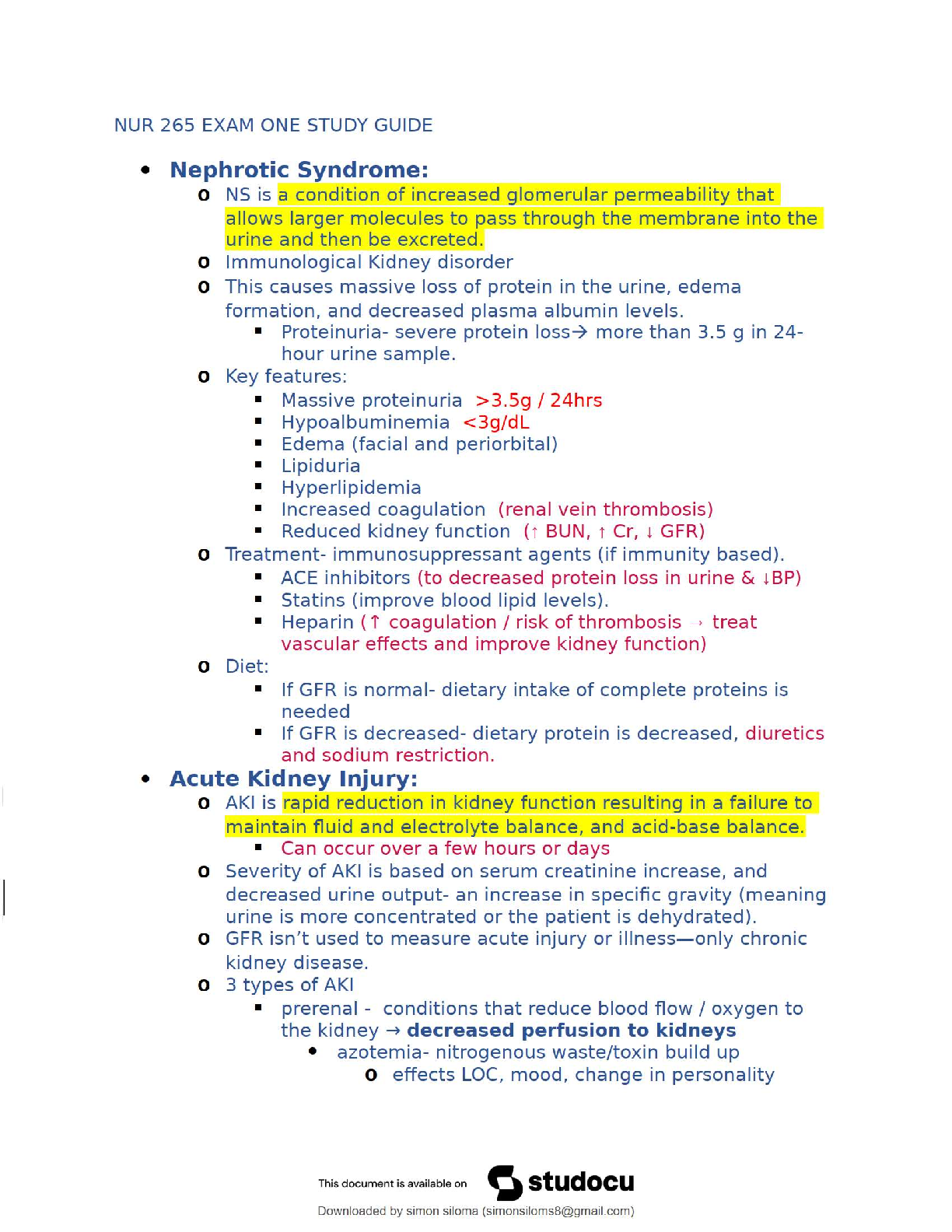 Preview of NUR 265 Exam 1 Study Guide   2025 Update