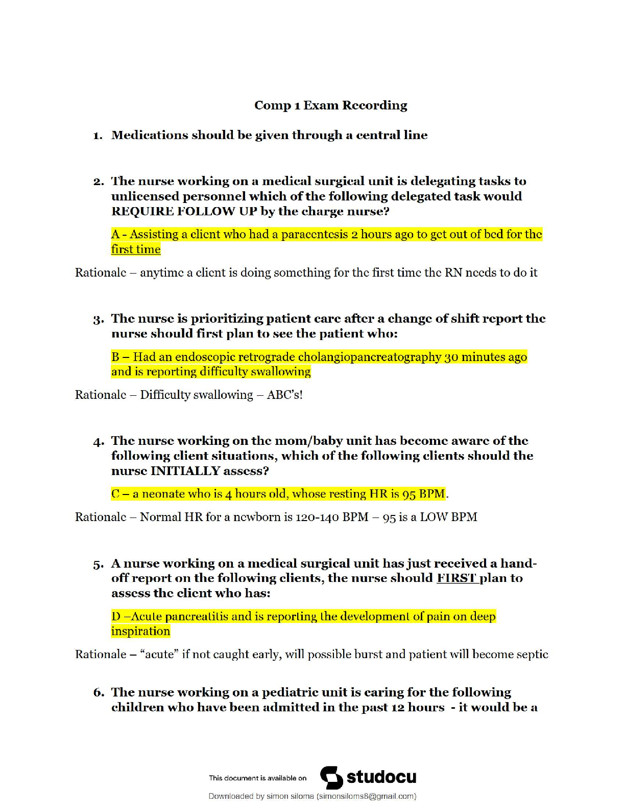 Recommended document preview for NUR 283 Transition to Registered Nursing Practice Comprehensive Exam / Study Guide / 2025 Update