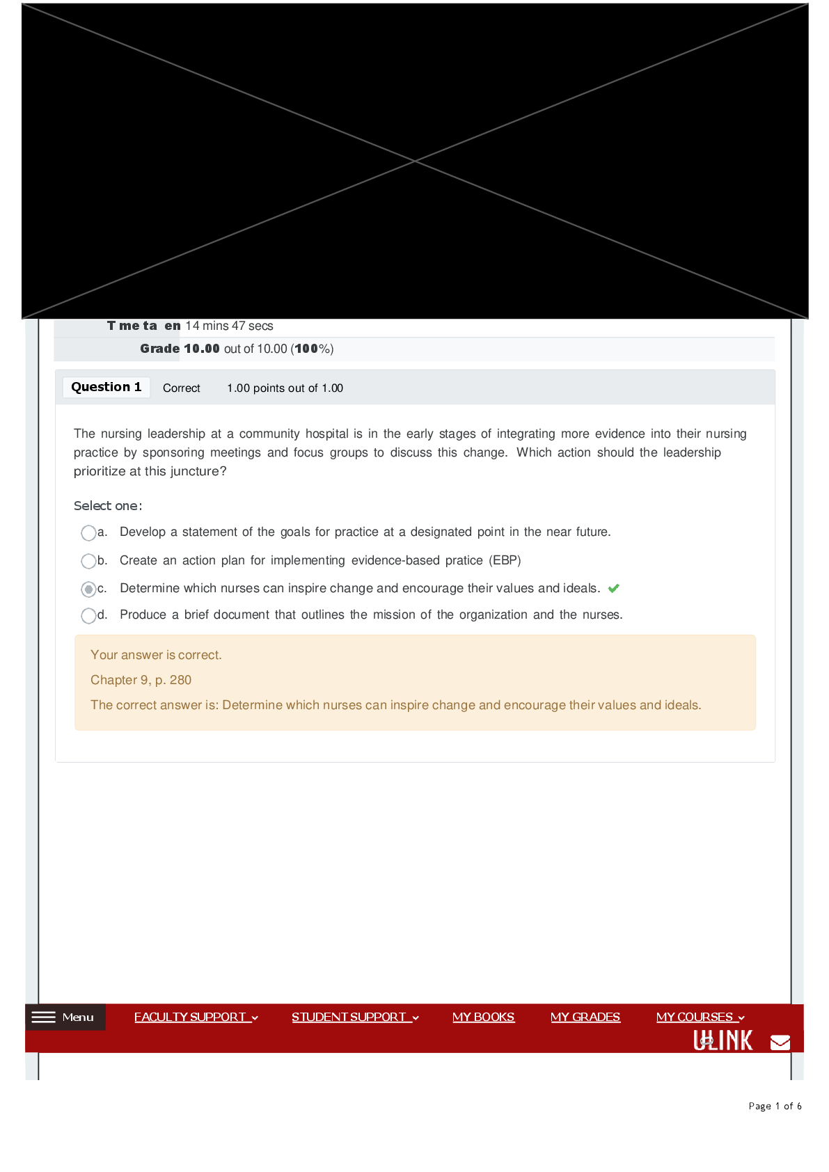 NURS 406 Quiz 3 | Score 10/10 | University of Louisiana, Lafayette