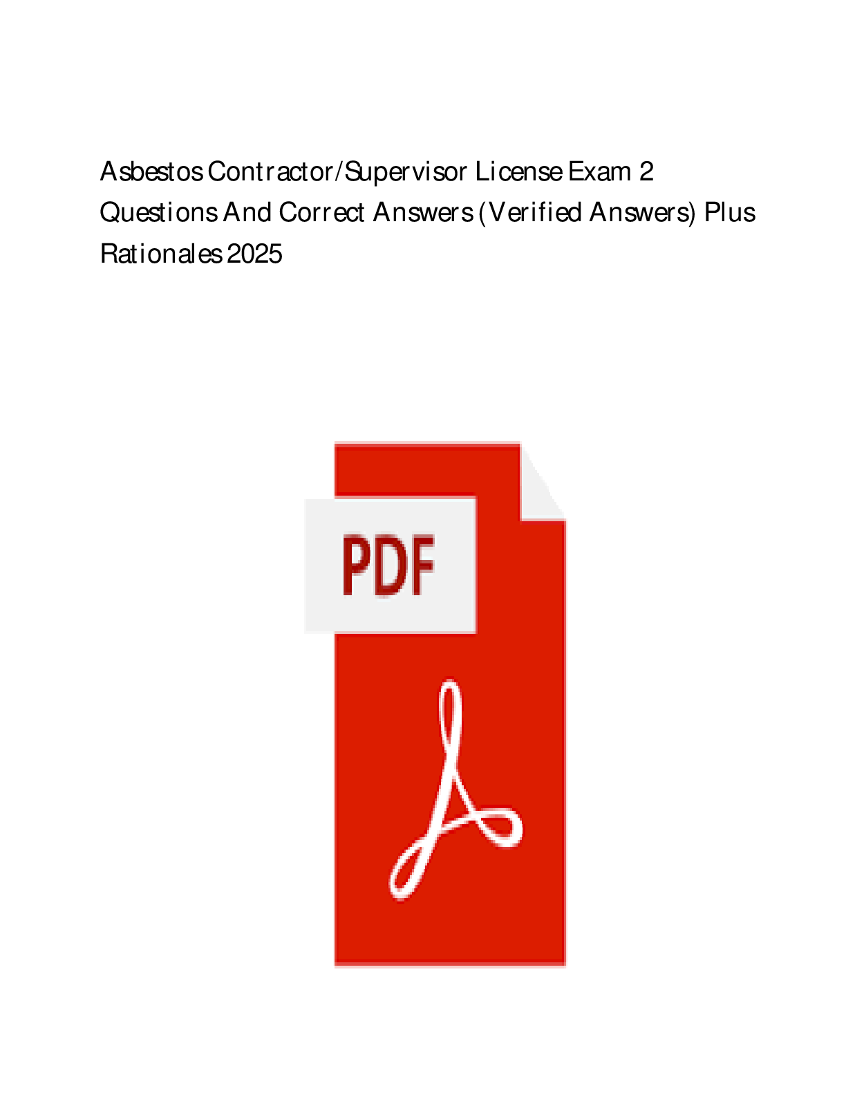 Preview image for CSST Exam: Building Inspection with Focus on Asbestos – Answered and Explained.