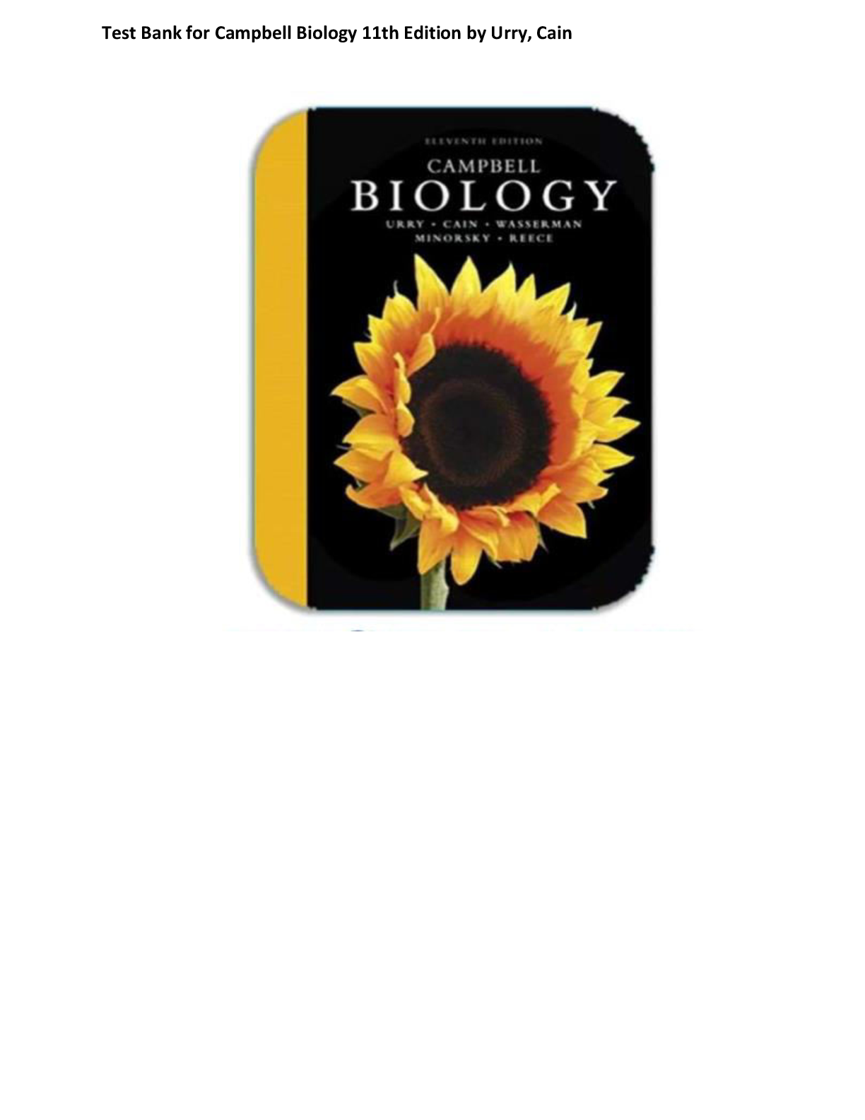 Preview image for Test Bank for Campbell Biology 11th Edition by Urry, Cain Complete All 56 Chapters! ALREADY RATED A+ 100% CORRECT ANSWERS