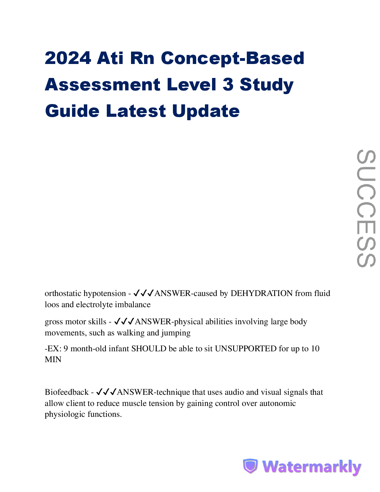 Preview image for Ati Rn Concept-Based  Assessment Level 3 Study  Guide Latest Update