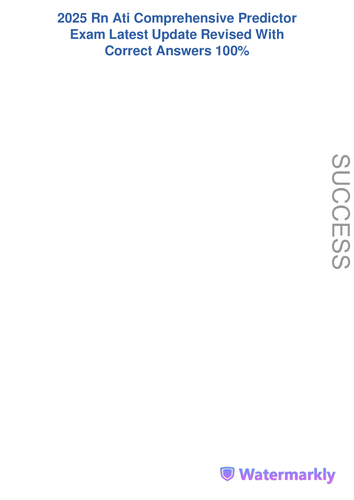 Preview image for 2025 Rn Ati Comprehensive Predictor  Exam Latest Update Revised With  Correct Answers 100%