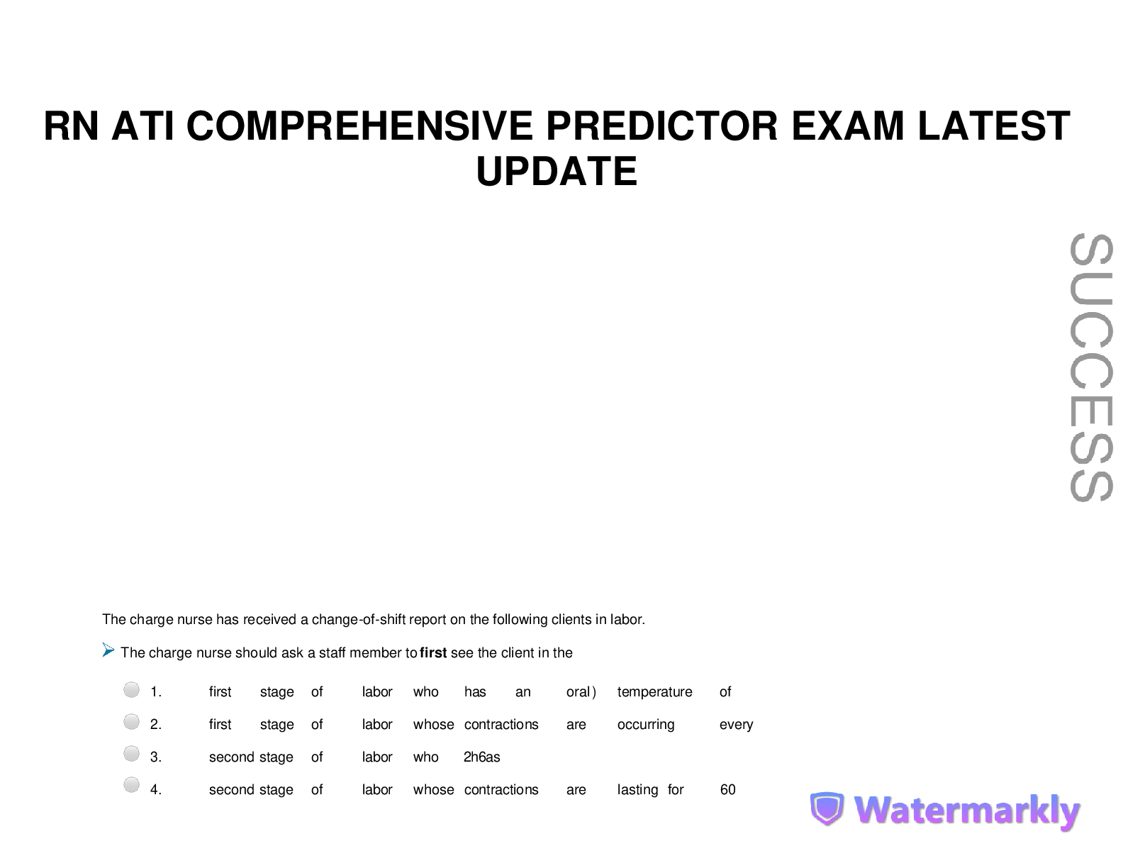 Preview image for RN ATI COMPREHENSIVE PREDICTOR EXAM LATEST  UPDATE