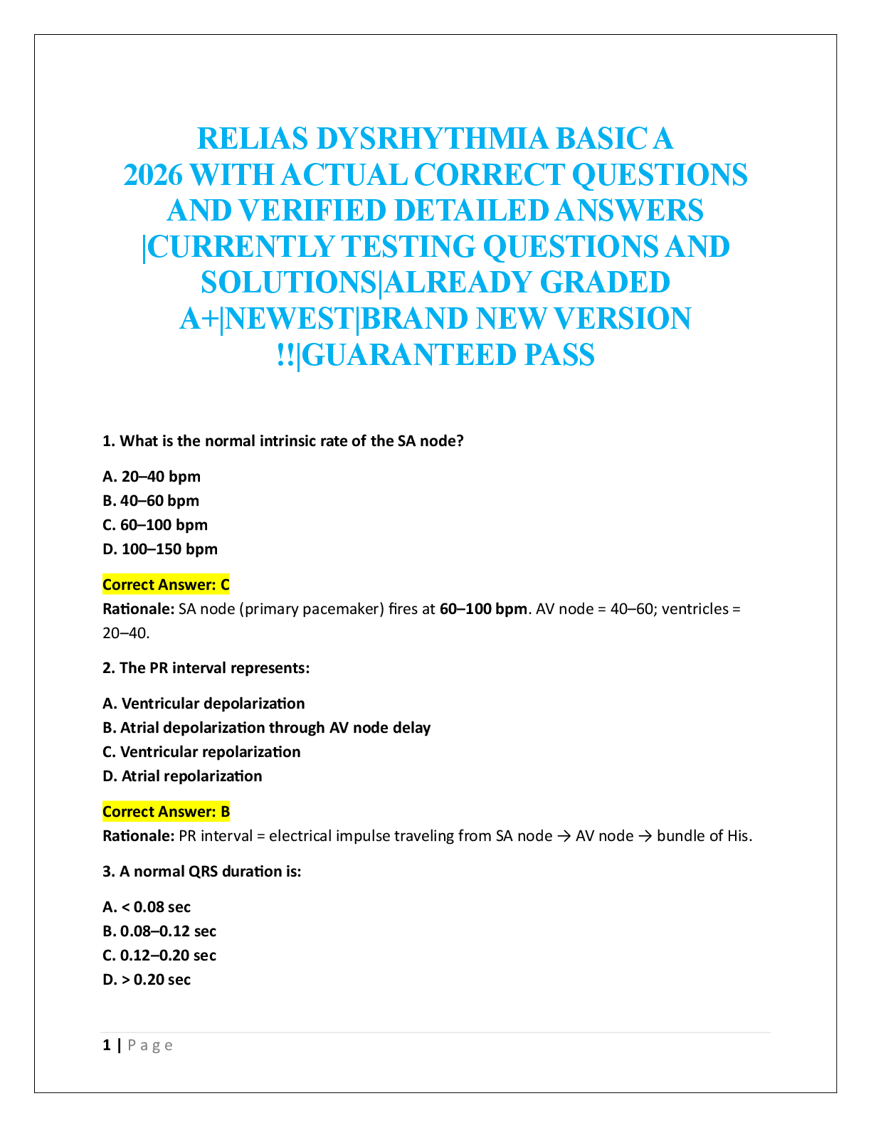 Preview image for RELIAS DYSRHYTHMIA BASIC A  2026