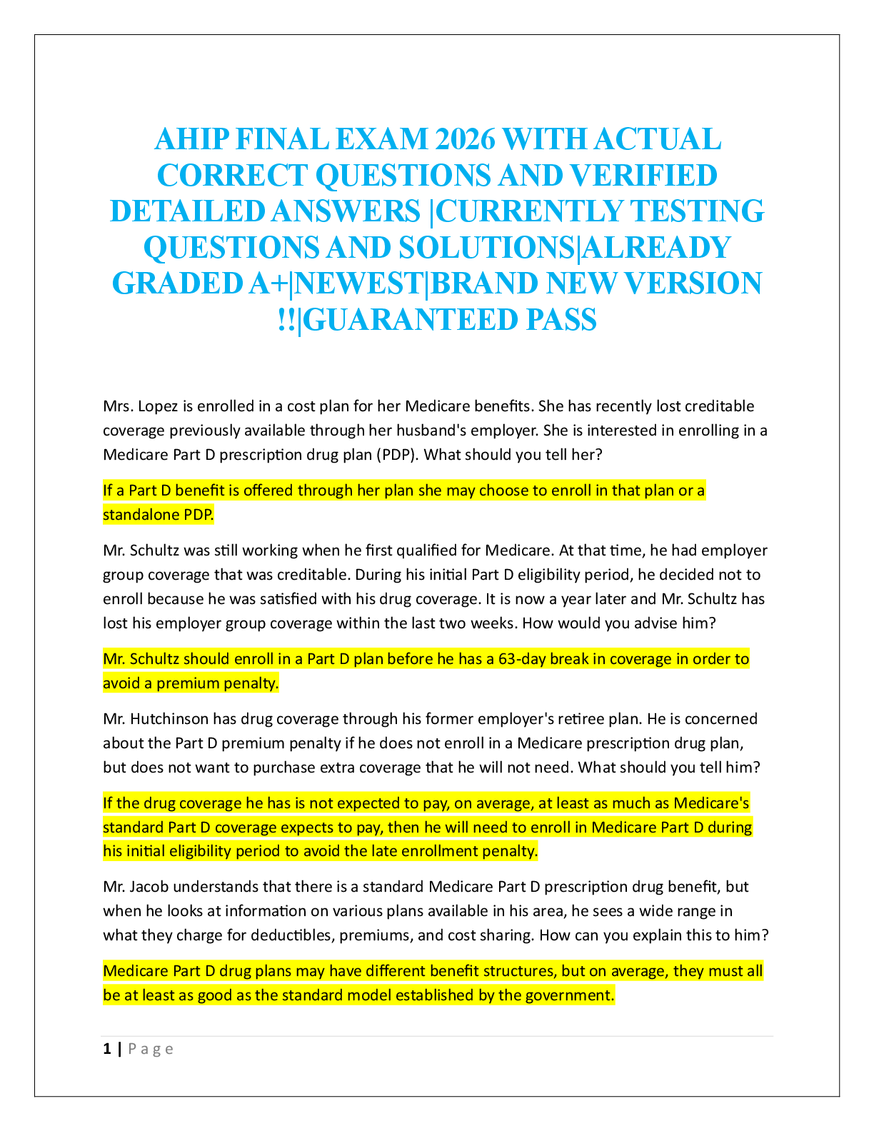 Preview image for AHIP FINAL EXAM 2026