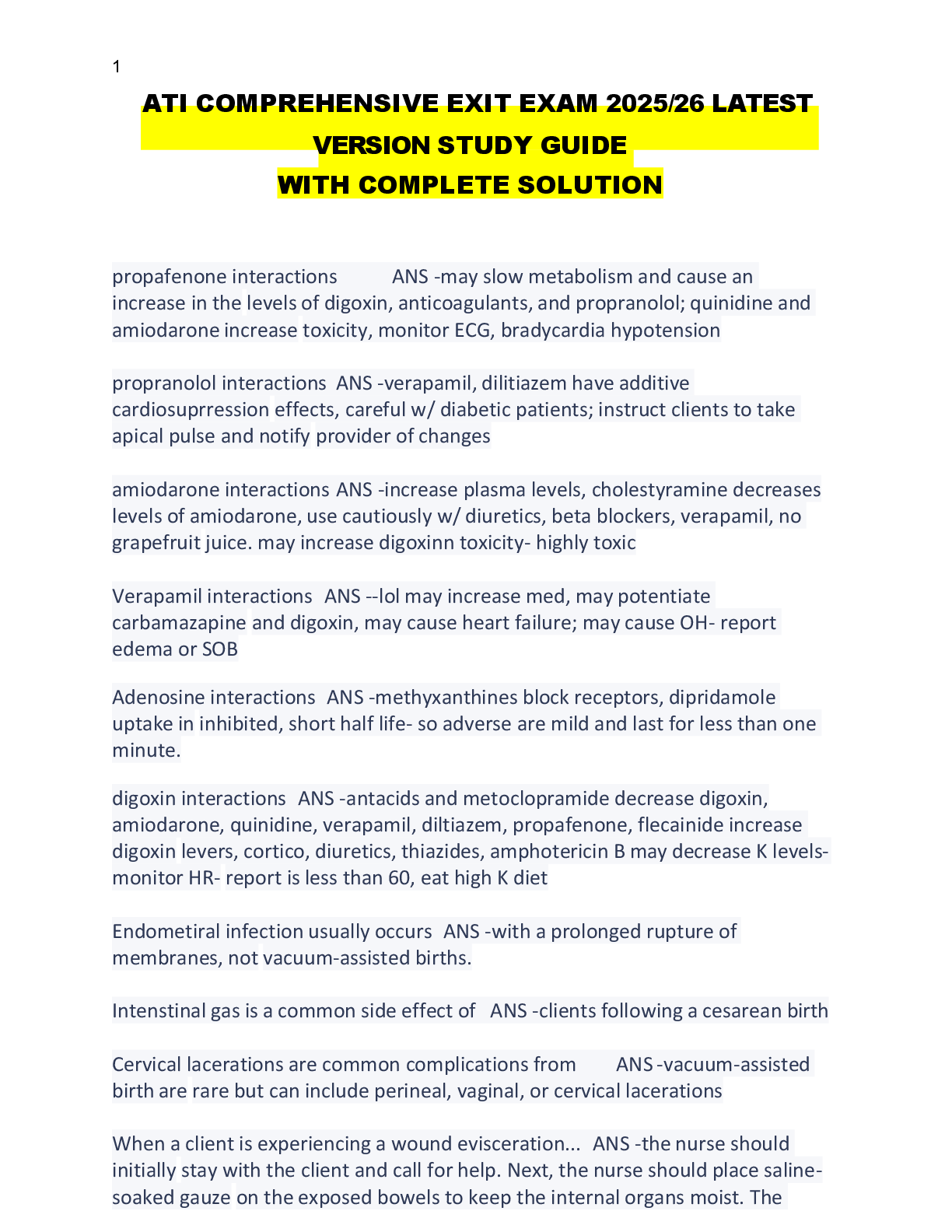 Preview image for ATI COMPREHENSIVE EXIT EXAM 2025/26 LATEST  VERSION STUDY GUIDE WITH COMPLETE SOLUTION