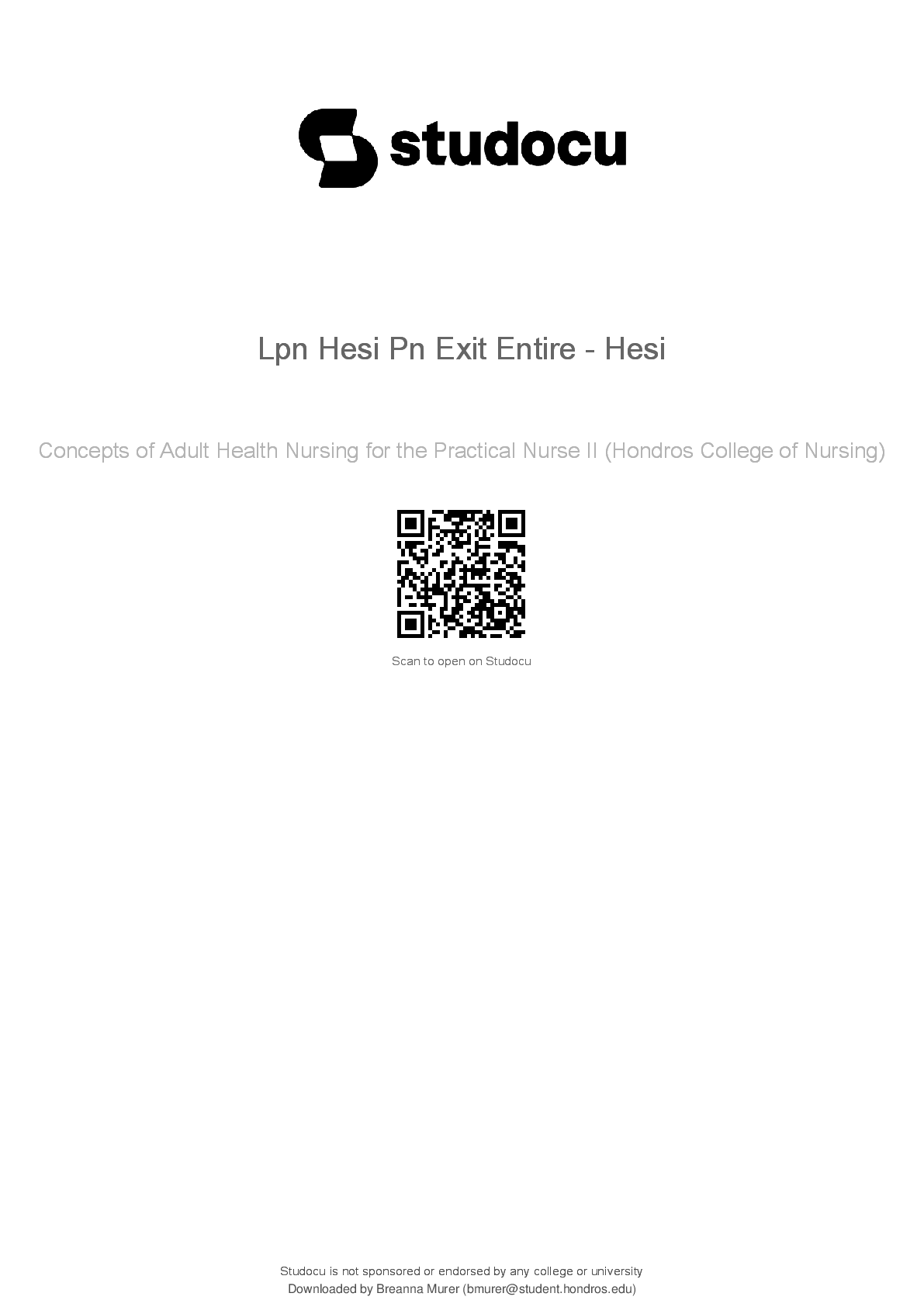 Preview image for Lpn Hesi Pn Exit Entire - Hesi