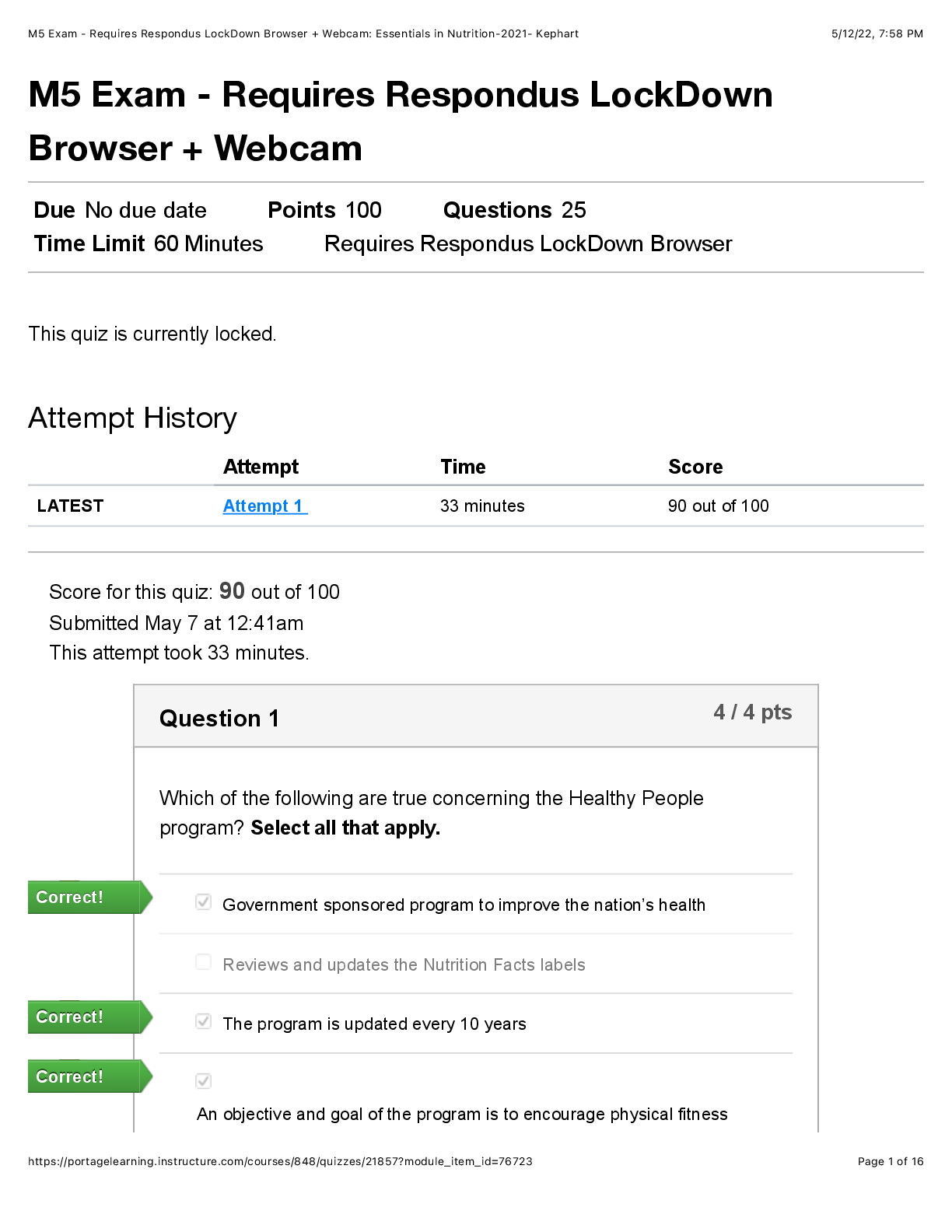 Preview image for M5 Exam - Requires Respondus LockDown Browser + Webcam