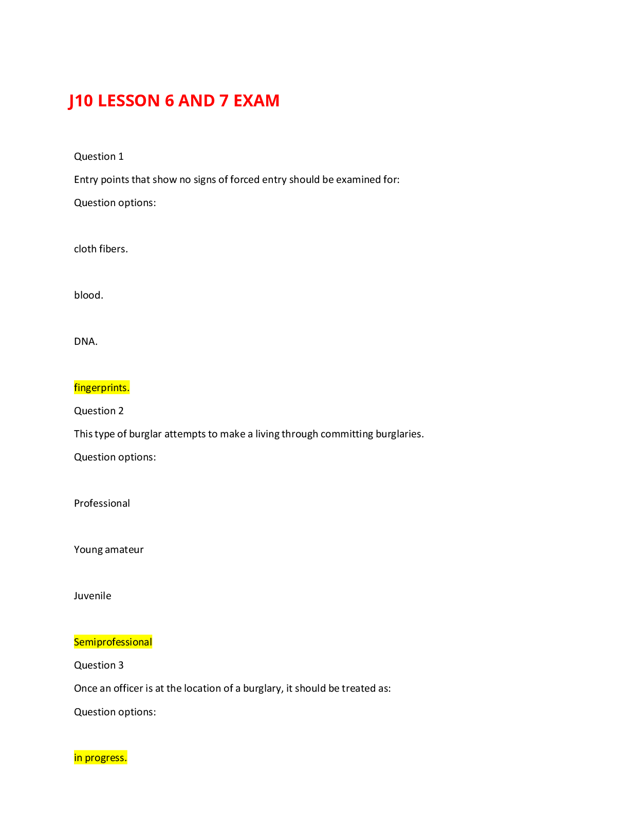 Preview image for J10 LESSON 6 AND 7 EXAM