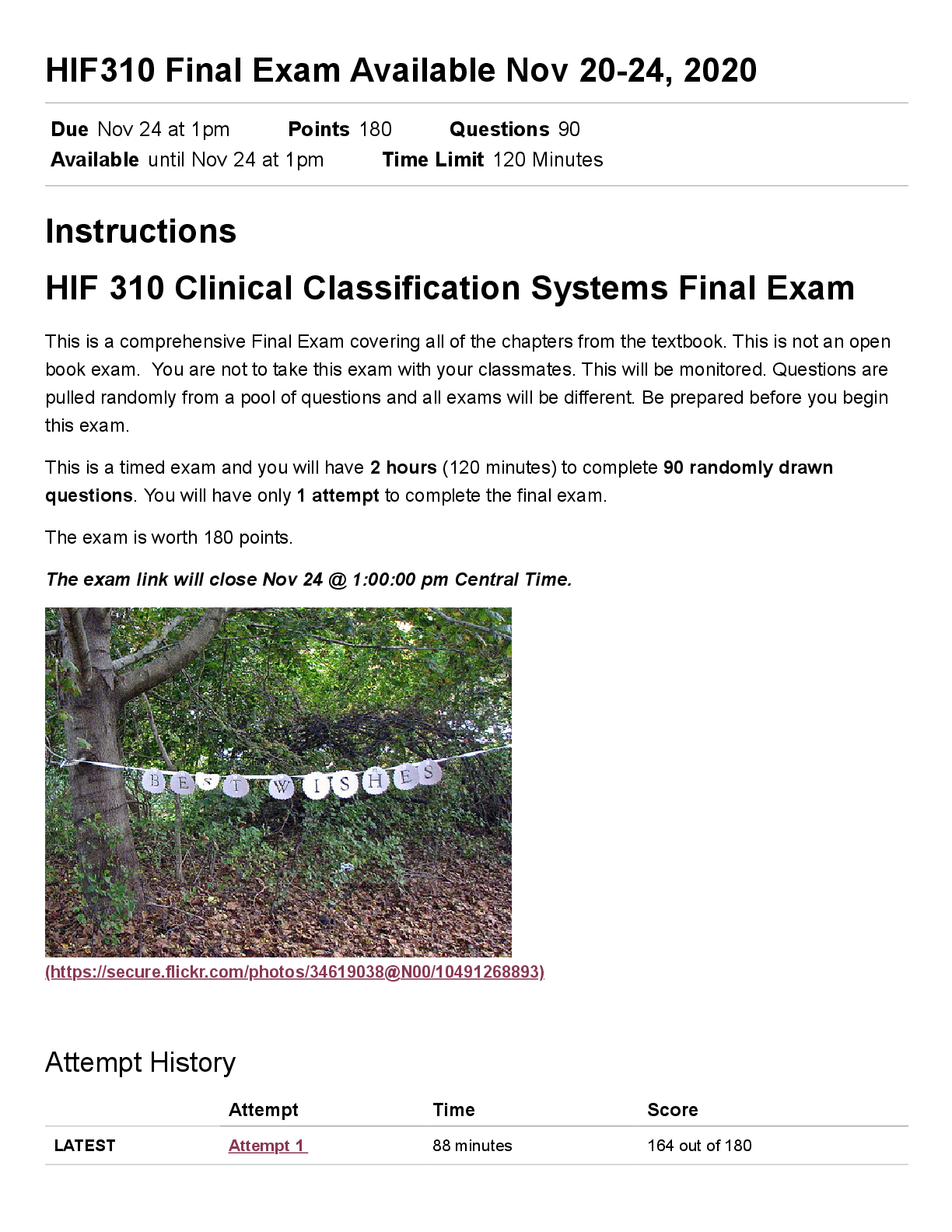 Preview image for HIF310 Final Exam Available Nov 20-24, 2020