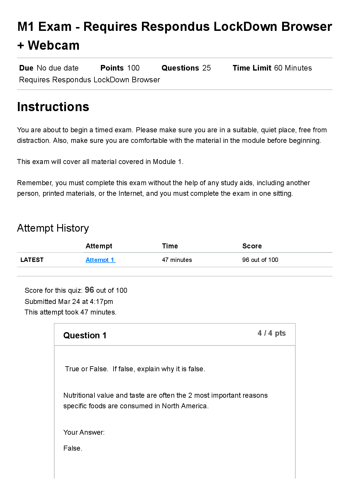 Preview image for M1 Exam - Requires Respondus LockDown Browser + Webcam