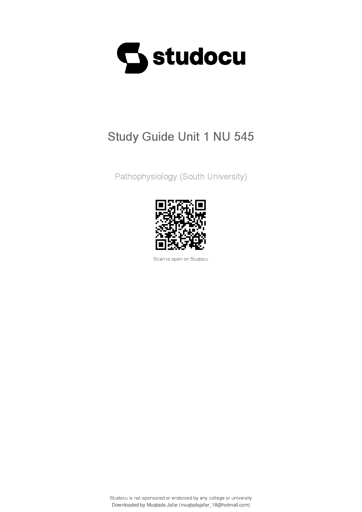 Preview image for NU 545 Unit 1 Study Guide Complete Questions & Answers! RATED A+