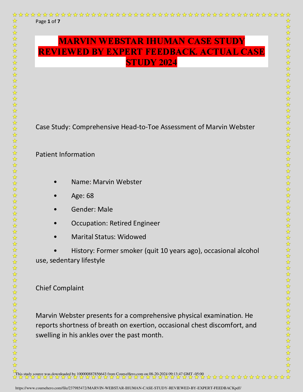 Preview image for MARVIN WEBSTAR IHUMAN CASE STUDY REVIEWED BY EXPERT FEEDBACK. ACTUAL CASE STUDY 2024