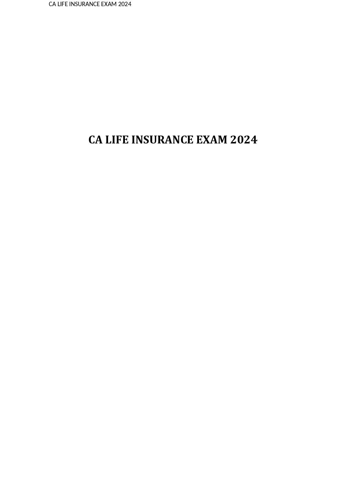 Preview image for CA LIFE INSURANCE EXAM 2024! 100% CORRECT ANSWERS