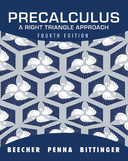 Preview of eBook Precalculus A Right Triangle Approach 4th Edition By Judith A. Beecher, Judith A. Penna, Marvin L. Bittinger