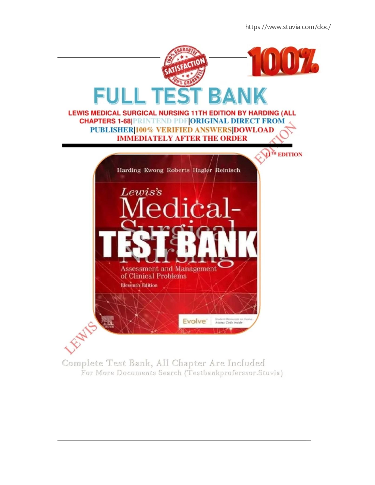 Preview image for TESTBANK FOR LEWIS MEDICAL SURGICAL NURSING 11TH EDITION BY HARDING