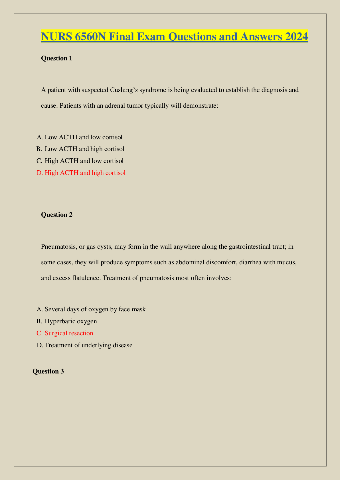 Preview image for NURS 6560N Final Exam Questions and Answers 2024