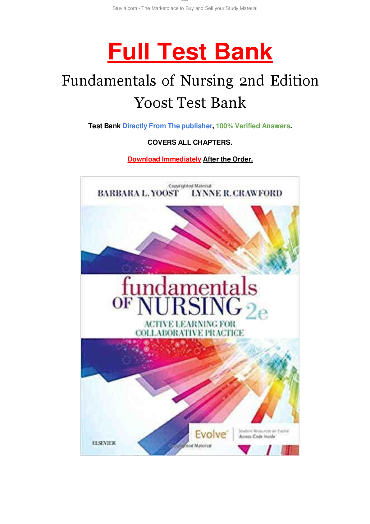 Preview image for Test Bank Fundamentals of Nursing 2nd Edition Yoost.