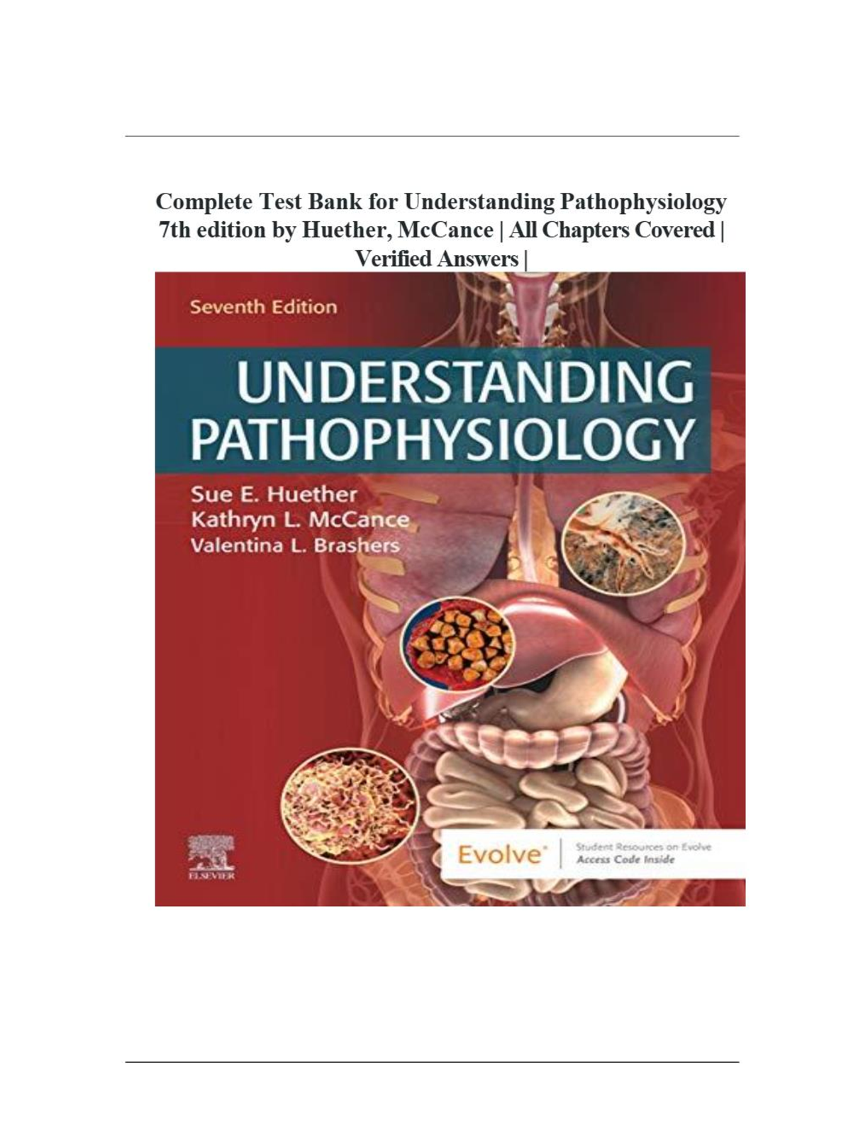 Preview image for TEST BANK Understanding Pathophysiology 7th Edition By Huether, McCance & Brashers , Complete Chapters