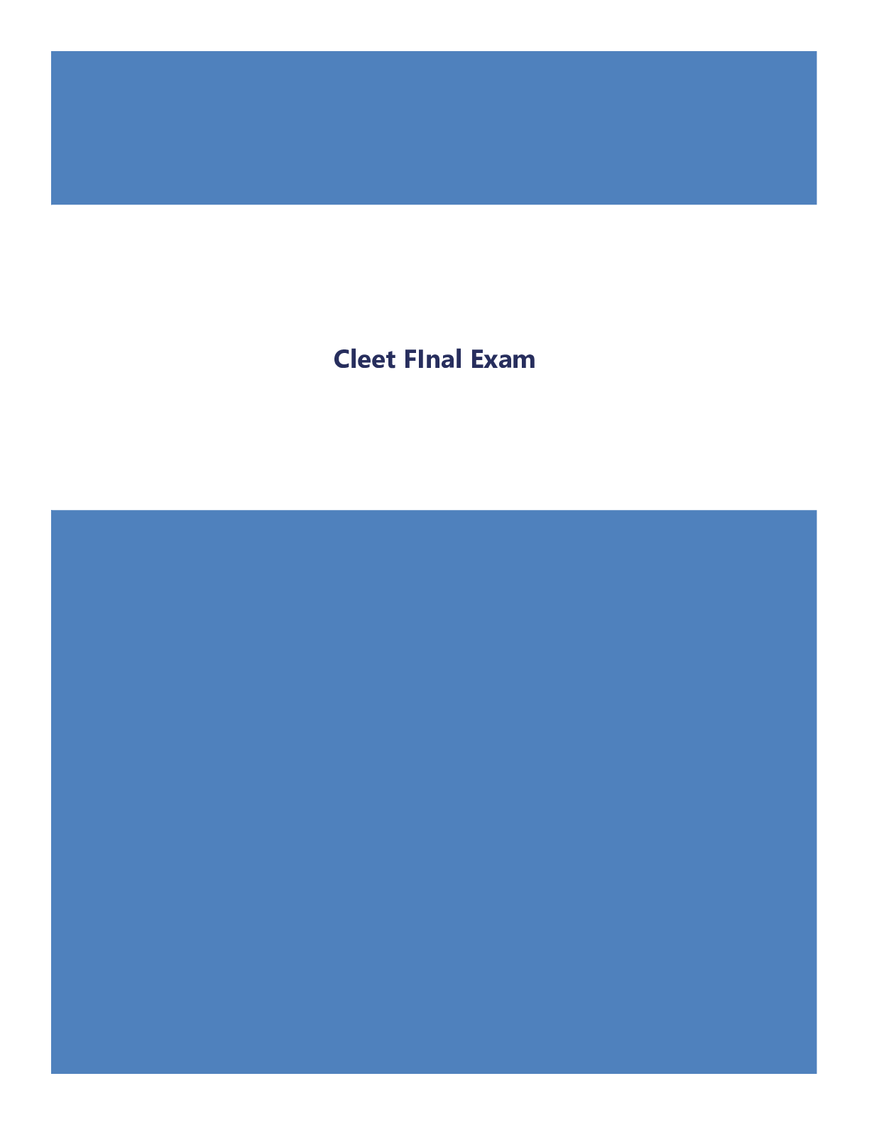 Cleet FInal Exam