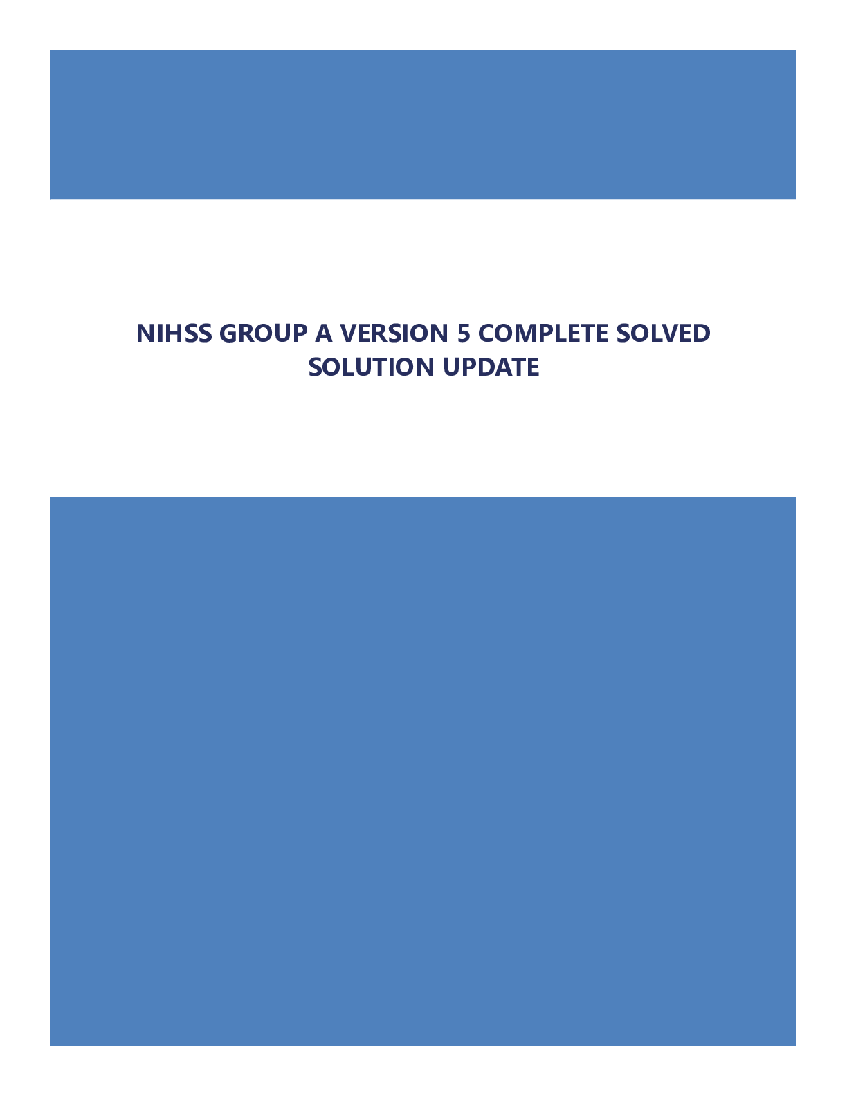 NIHSS GROUP A VERSION 5 COMPLETE SOLVED SOLUTION UPDATE
