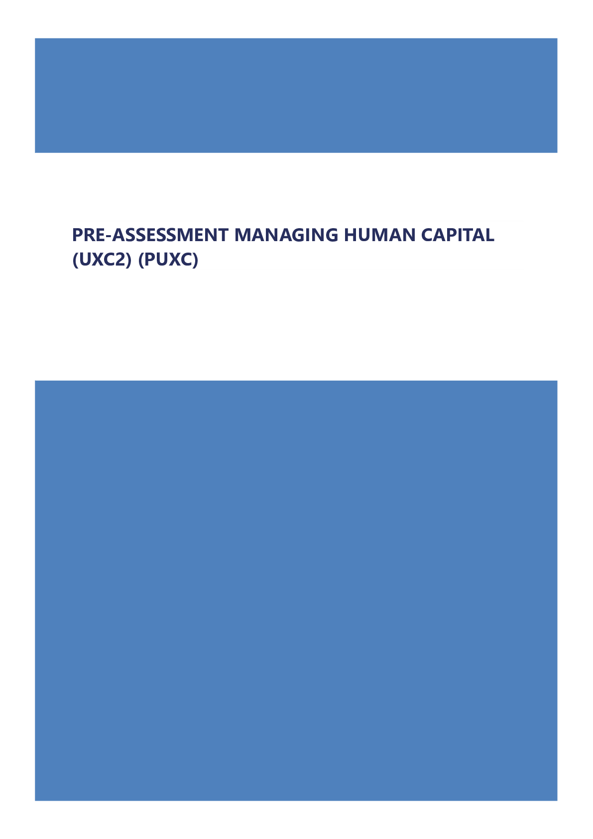 Preview of PRE-ASSESSMENT MANAGING HUMAN CAPITAL (PUXC