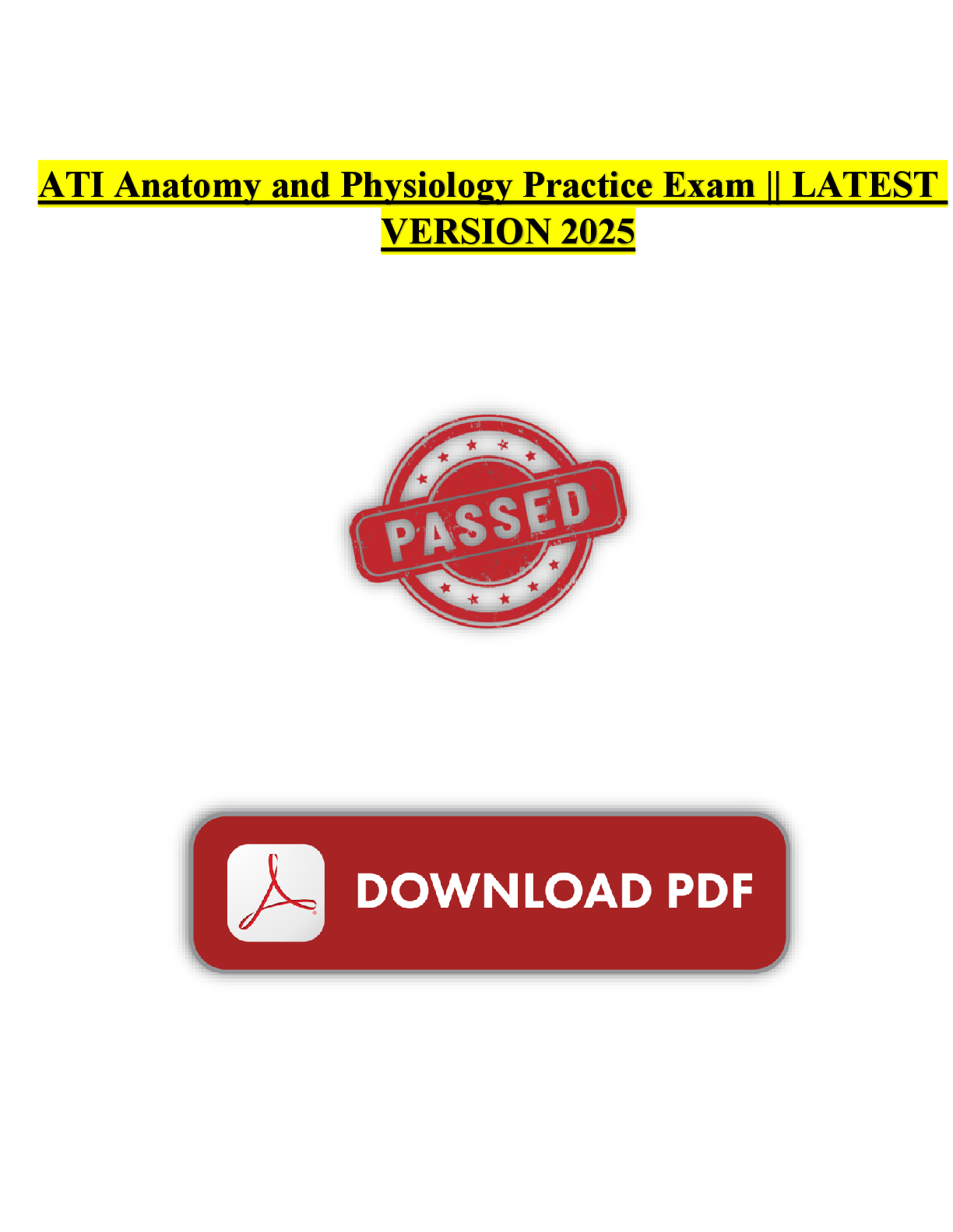 Preview image for ATI Anatomy and Physiology Practice Exam || LATEST VERSION 2025