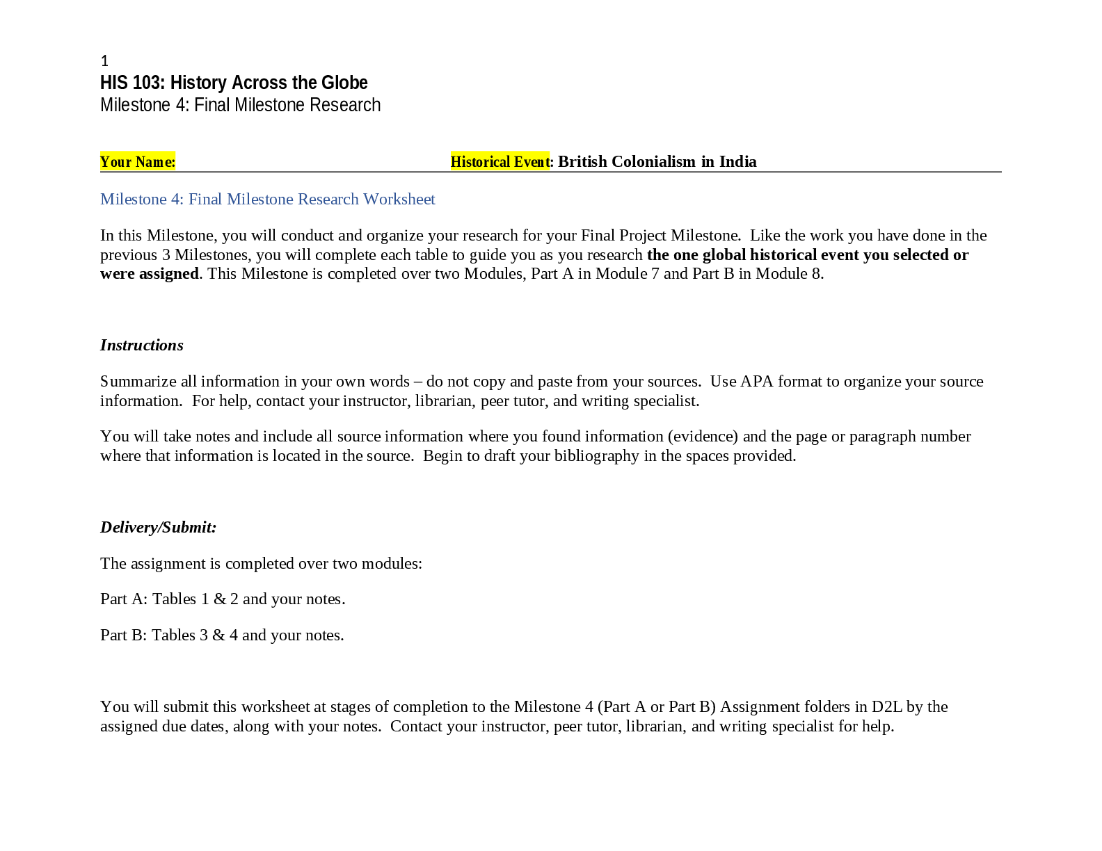 Recommended document preview for HIS 103 History Across the Globe Milestone 4 Final Milestone Research 2024