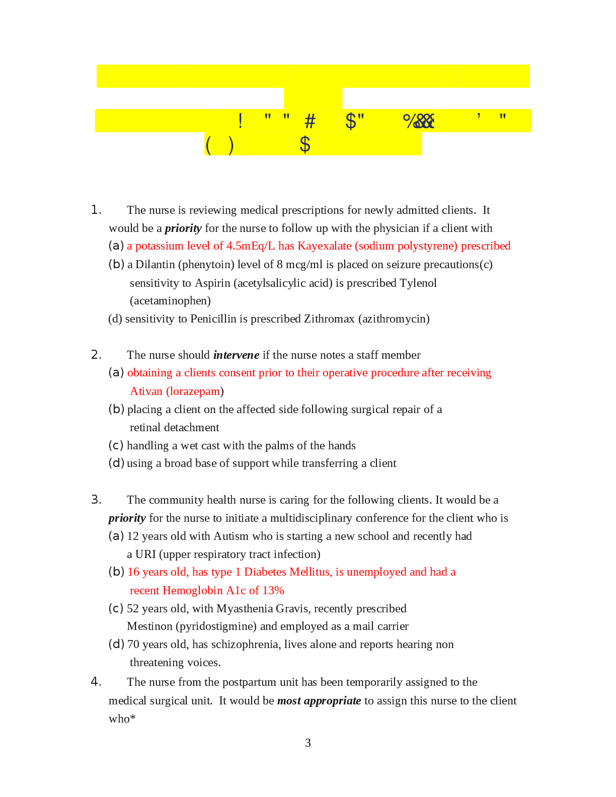 Preview of 2023-2024 HESI EXIT EXAM - Version 1 (V1) All 160 Qs & As Included - Guaranteed Pass A+!!!