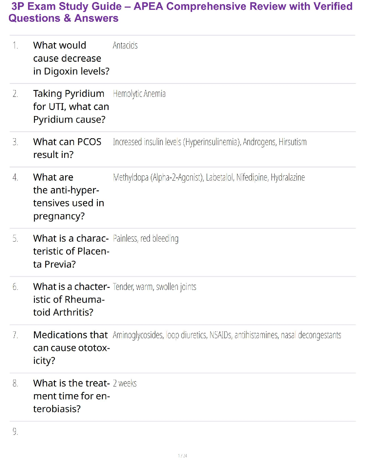 3P Exam Study Guide – APEA Comprehensive Review with Verified Questions & Answers