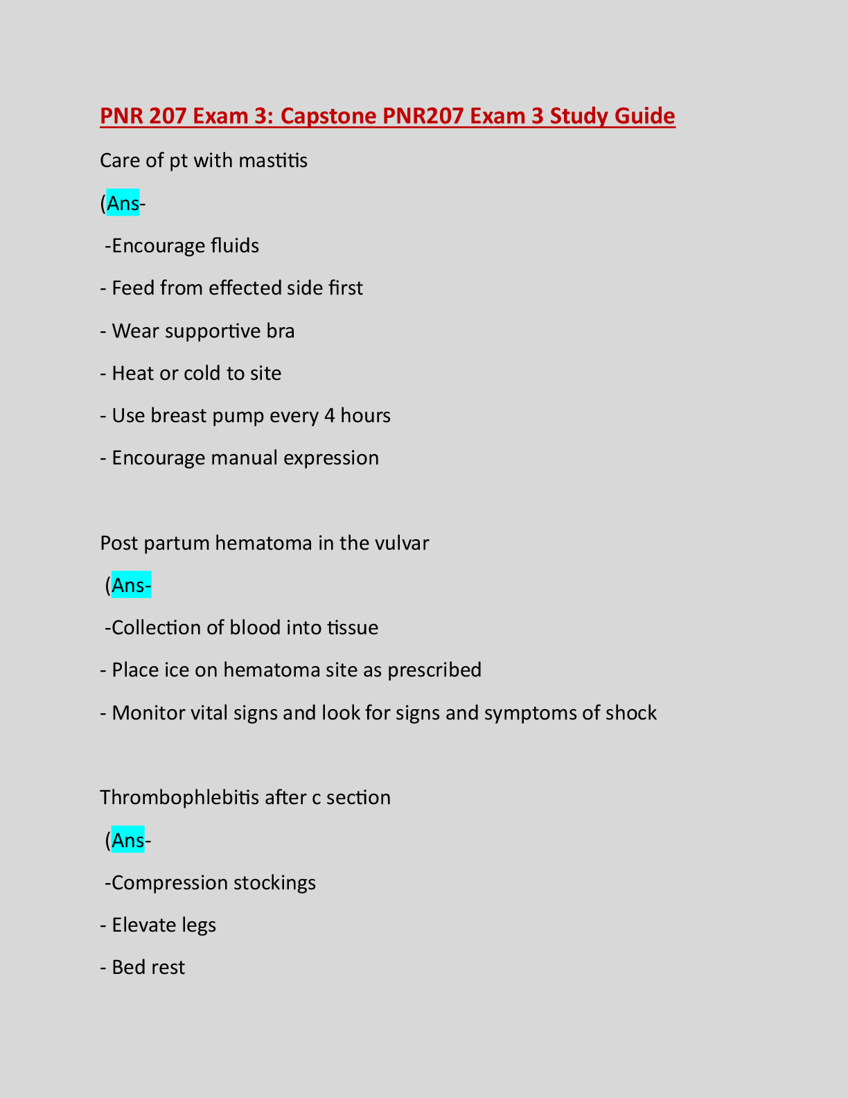 Preview image for PNR 207 Exam 3: Capstone PNR207 Exam 3 Study Guide: Latest Updated