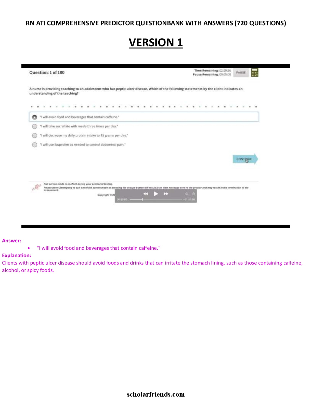 Preview image for ATI RN Comprehensive Predictor Question Bank (720QAs)