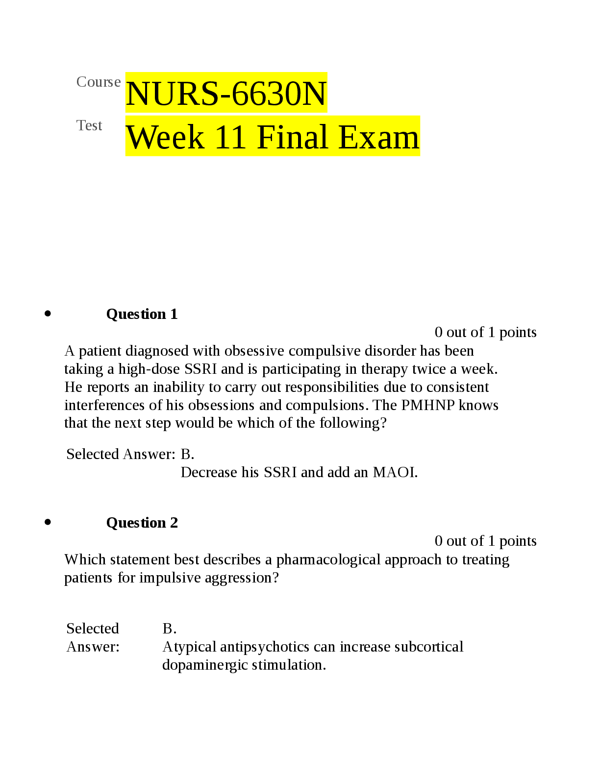 Preview of NURS-6630N Week 11 Final Exam | 2025 Verified Questions &amp; Answers