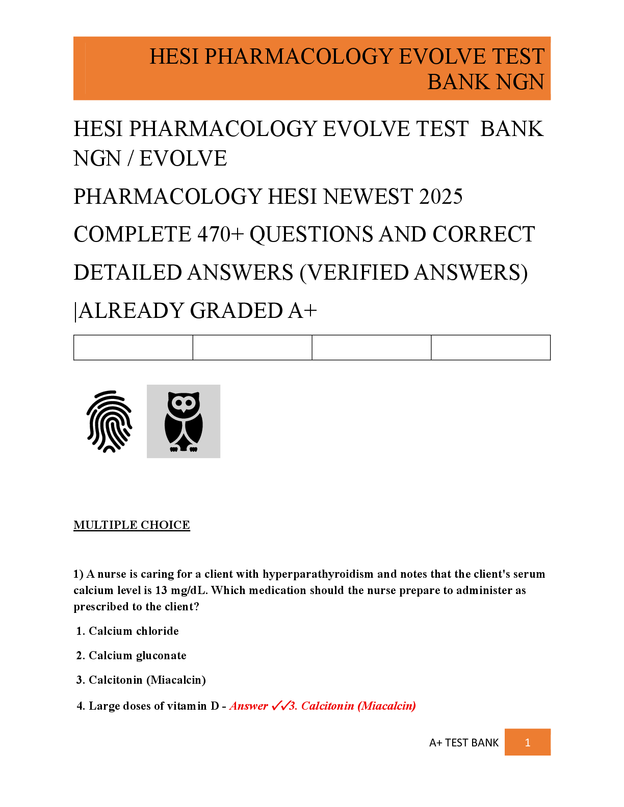 Preview of HESI PHARMACOLOGY EVOLVE TEST  BANK  NGN / EVOLVE   PHARMACOLOGY HESI NEWEST 2025   COMPLE