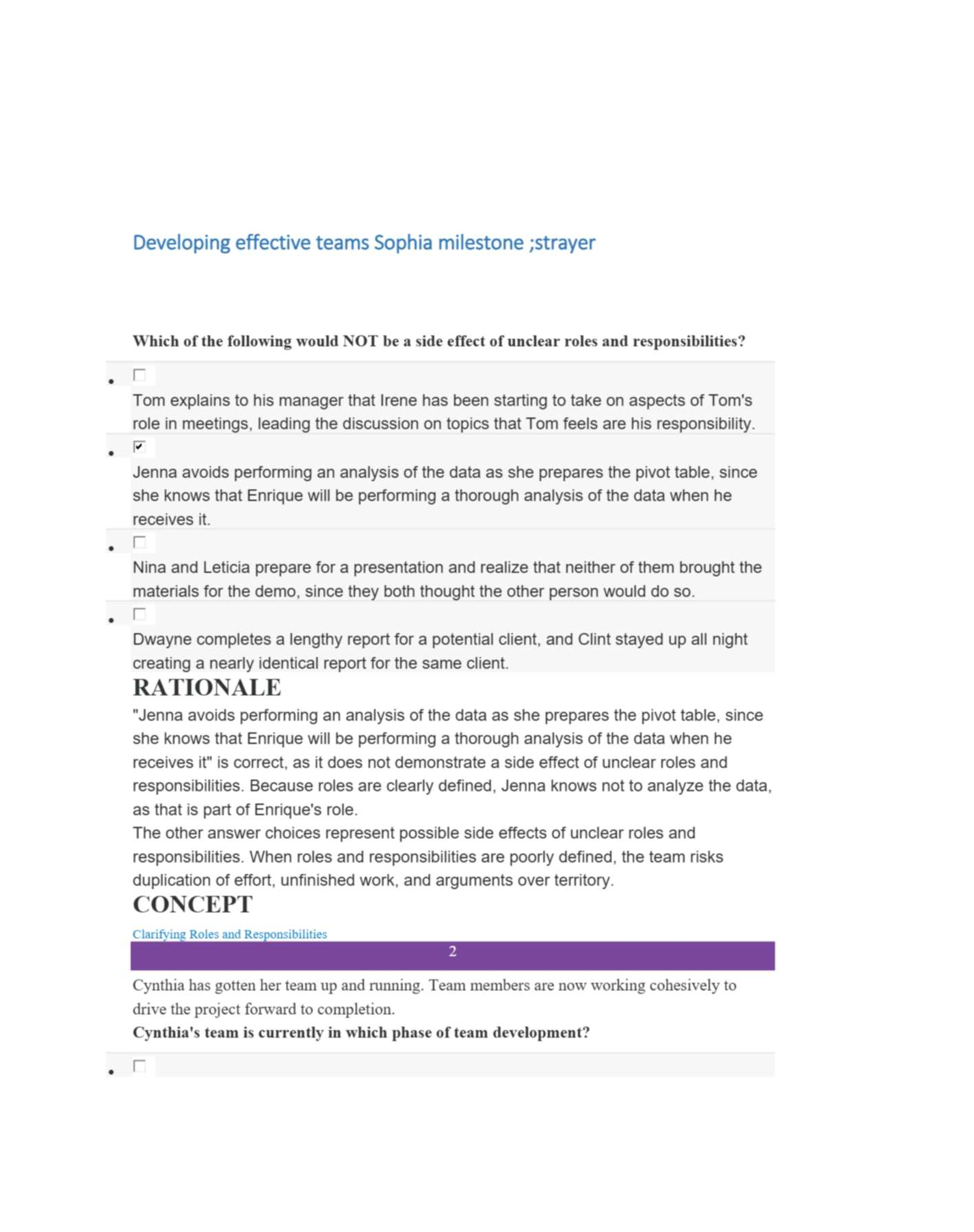 Preview image for Developing Effective Teams-Sophia Milestone (strayer)