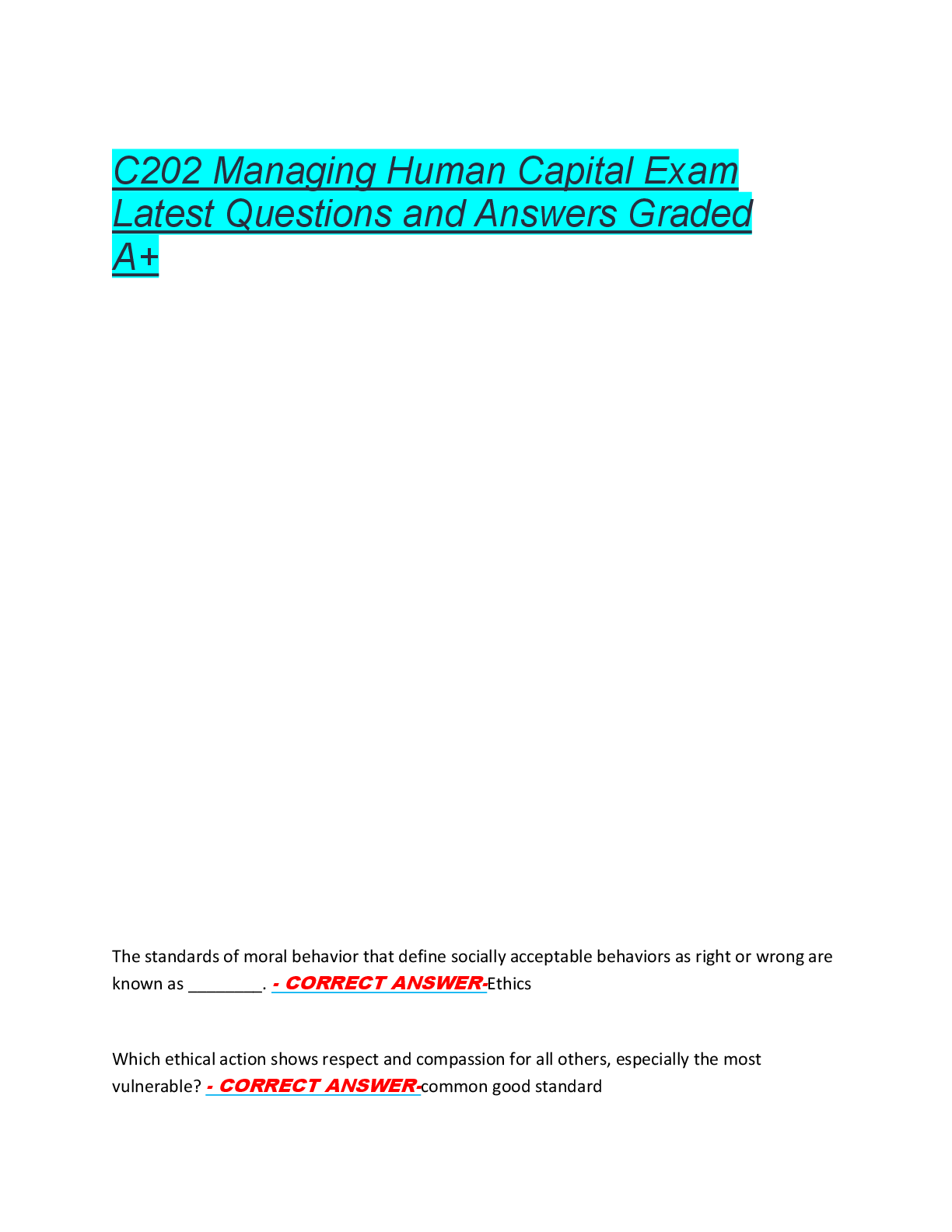 WGU D077 Concepts in Marketing, Sales,  and Customer Contact Exam Latest 2025