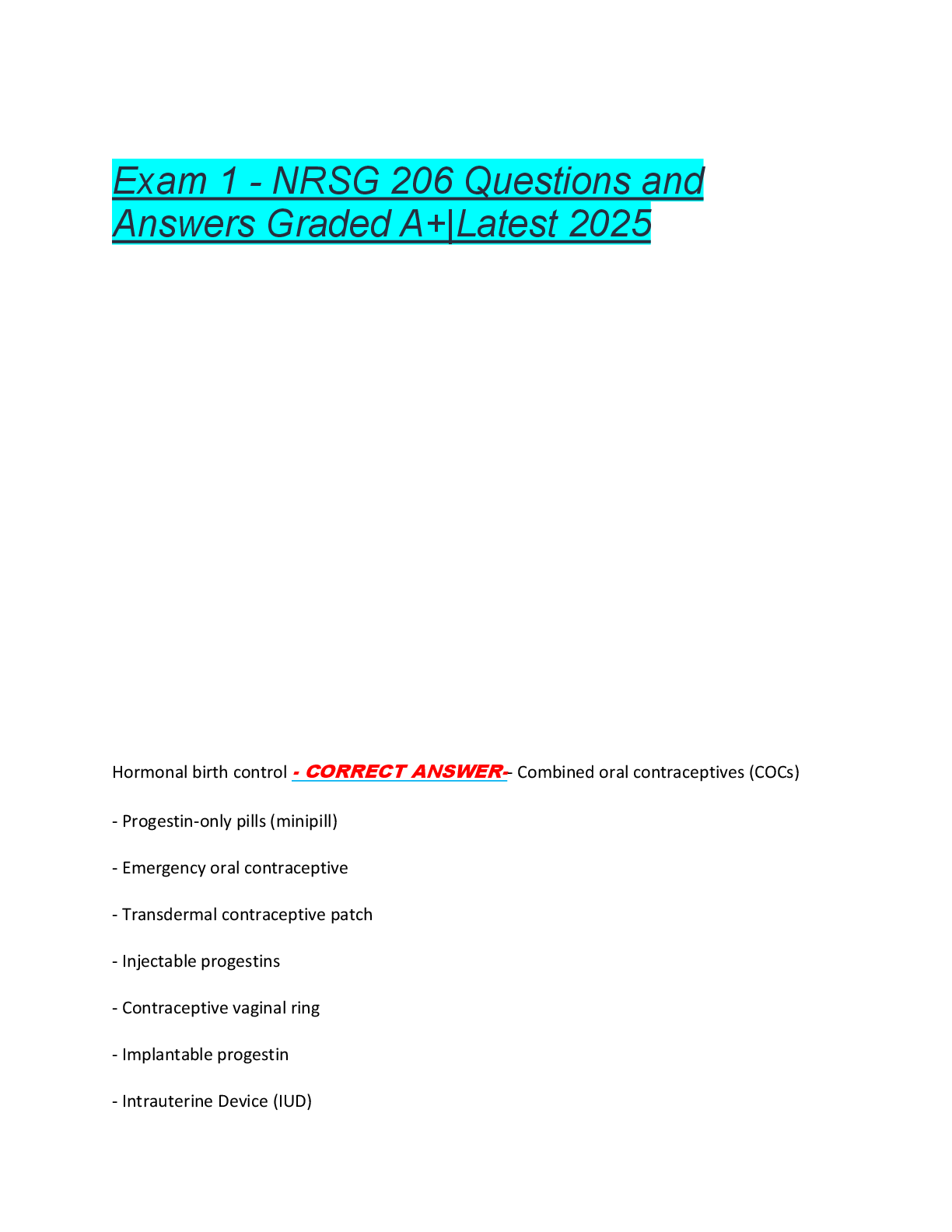 C202 Pre-Assessment Latest 2025  Questions and Answers Graded A+