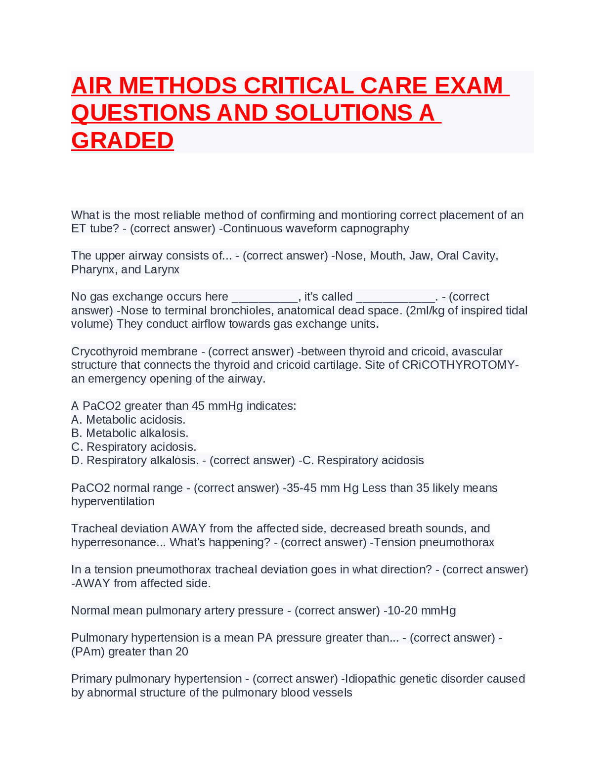 Preview image for AIR METHODS CRITICAL CARE_EXAM_QUESTIONS_AND_SOLUTIONS_A_GRADED.docx