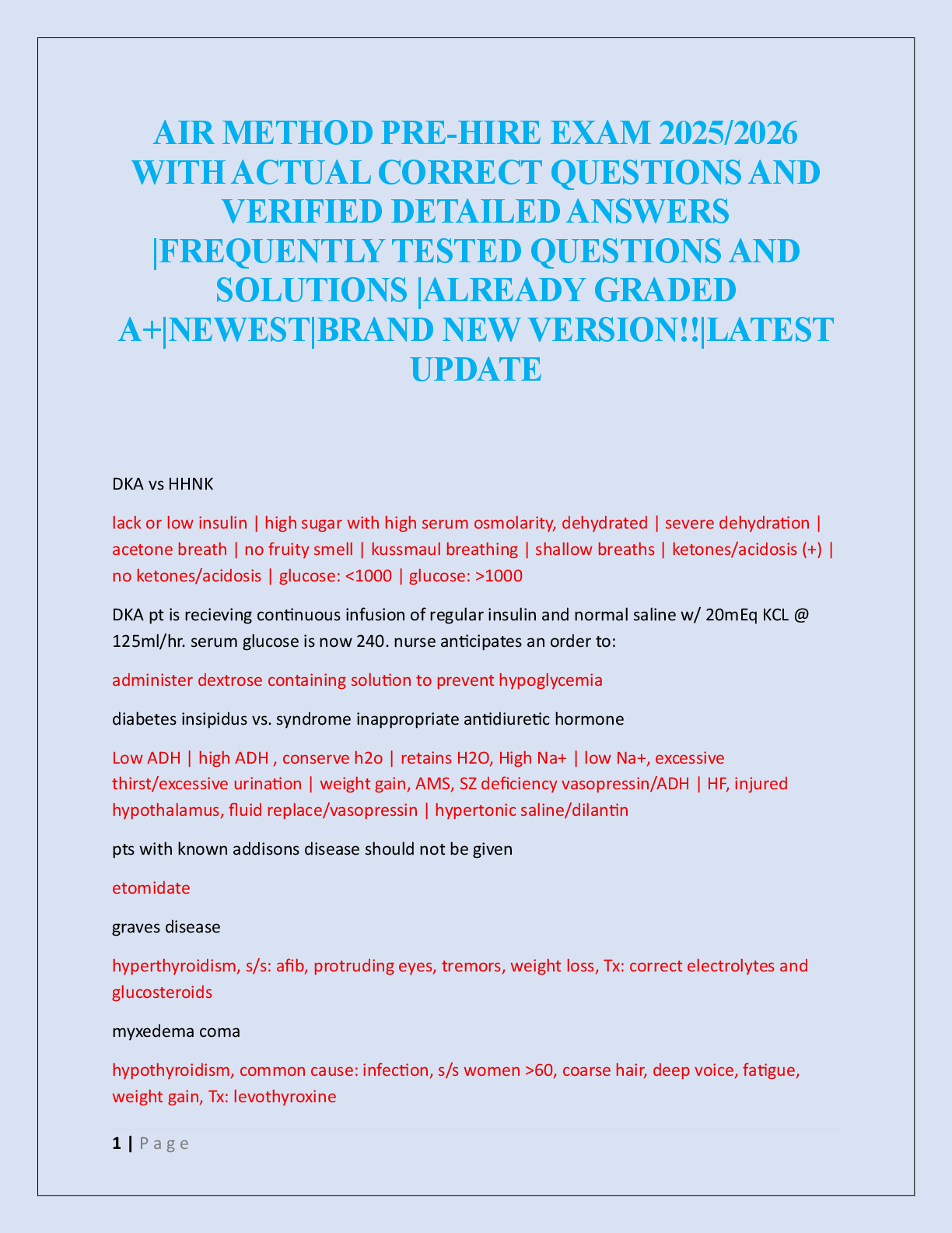 Preview image for AIR METHOD PRE-HIRE EXAM 2025/2026