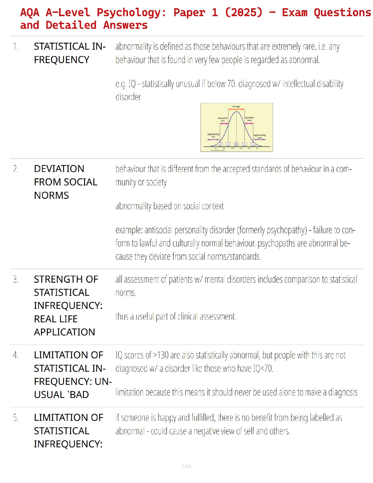 Preview of AQA A-Level Psychology: Paper 1 (2025) – Exam Questions and Detailed Answers