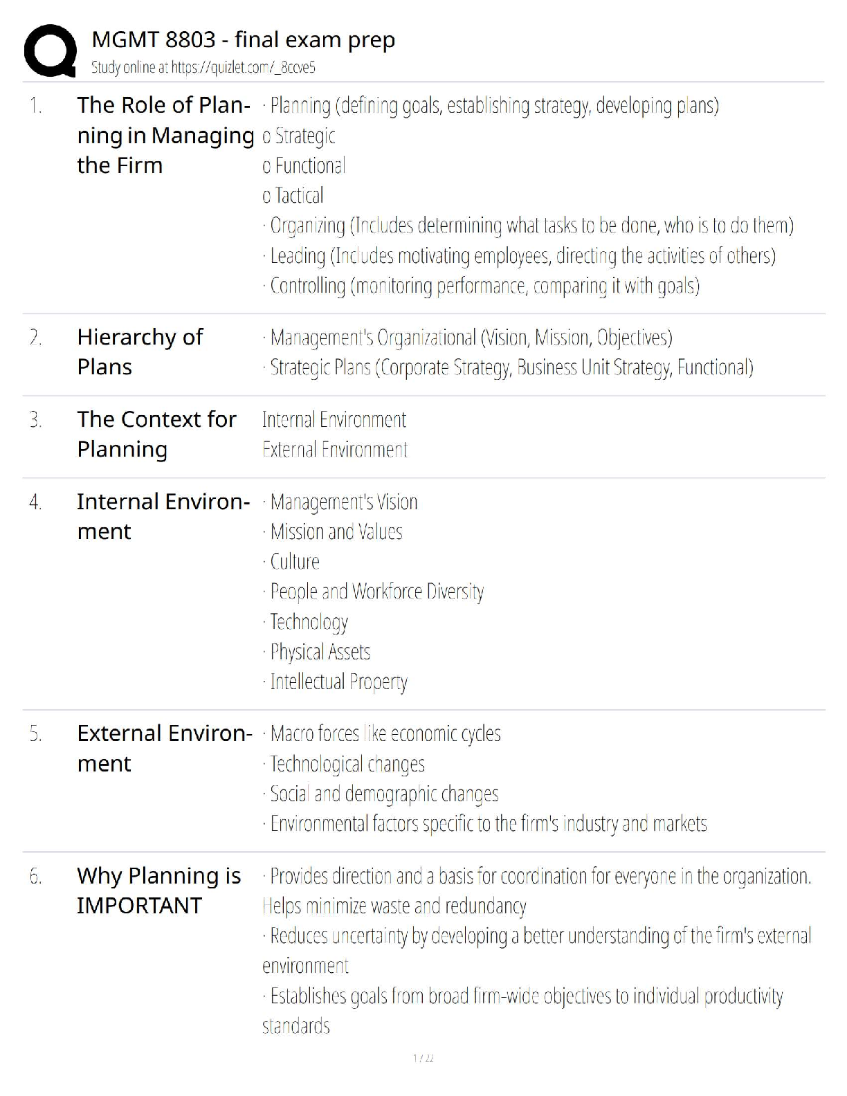Preview image for MGMT 8803 - final exam prep